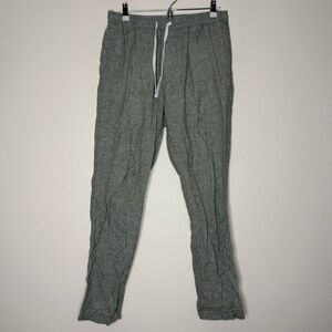 J CREW FACTORY Linen Cotton Blend Beauty Coastal Drawstring Wide Leg Pants